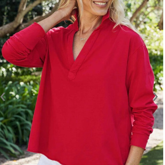 Frank & Eileen Cotton Red Patrick Pop Over, Limited Color, NEW - Picture 6 of 8